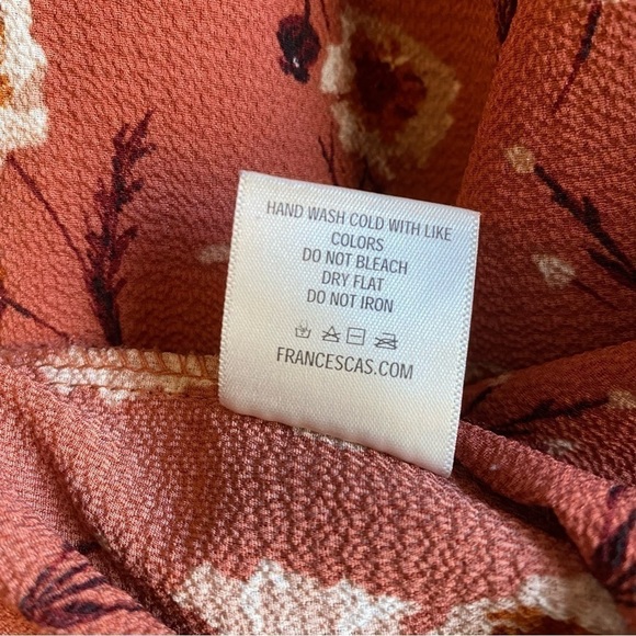 Francescas blue rain long balloon sleeve pink top with white flowers size XS - Picture 9 of 9